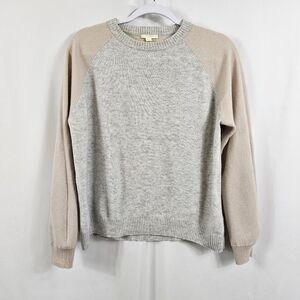 COS Gray and Tan Crew Neck Sweater